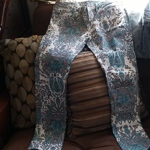 JCPENNEY Turquoise Paisley Print Skinny Jeans